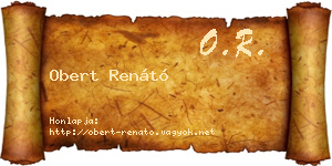 Obert Renátó névjegykártya